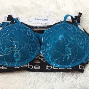 Bebe 2 pack push up bras